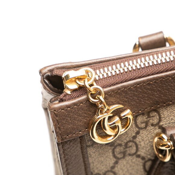 Gucci GG Supreme Ophidia Shoulder Bag Beige Brown Leather - Picture 6 of 8